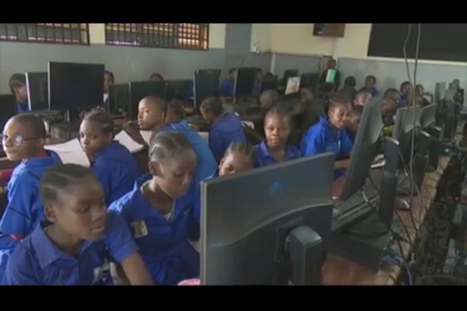Students in a school computer room using the simulations.